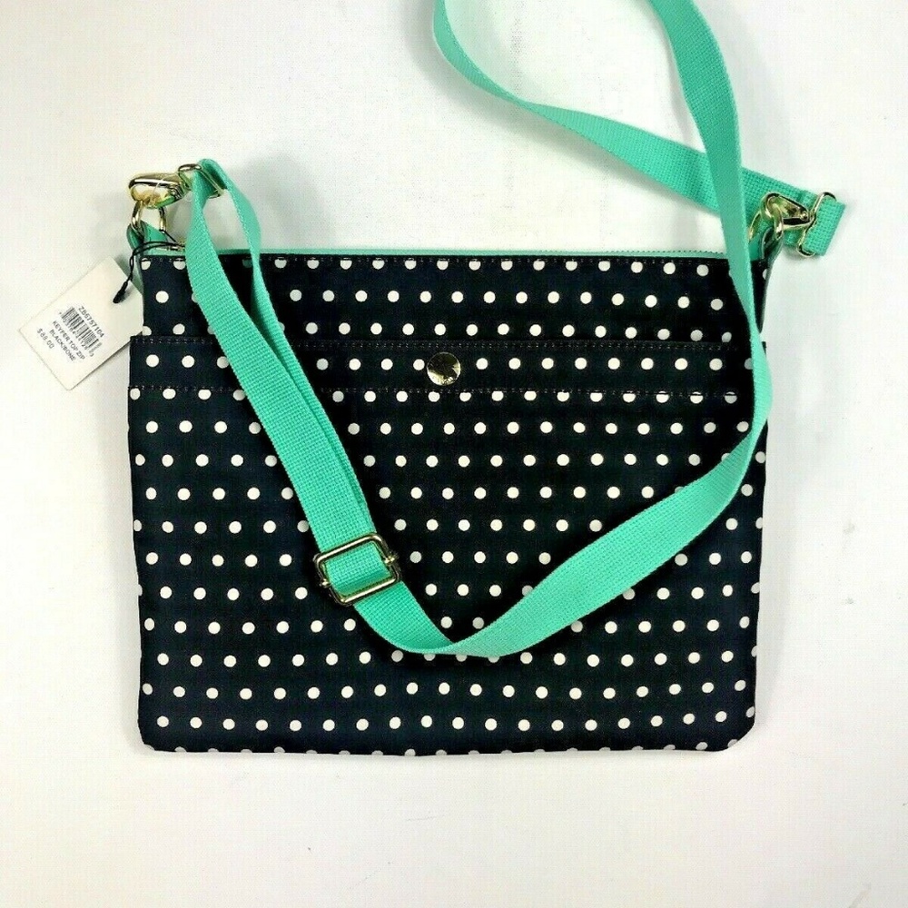 Fossil KeyPer Top Zip  Polka Dot Cross Body - Picture 2 of 9